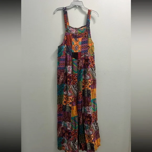 Hippie Patchwork print jumpsuit in size L - Picture 4 of 5